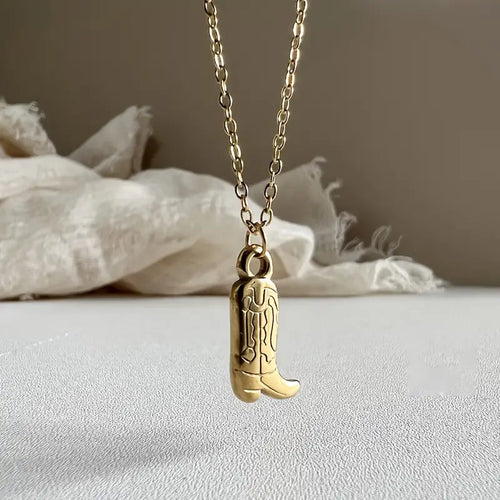 Cowboy Boot Pendant Necklace