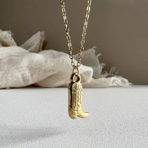 Cowboy Boot Pendant Necklace