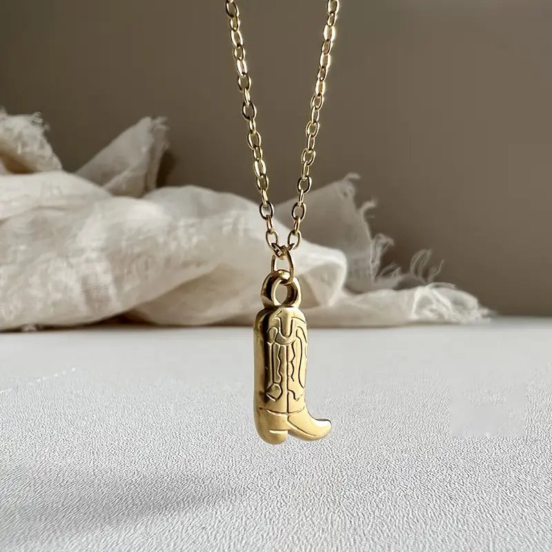 Cowboy Boot Pendant Necklace
