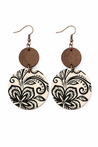 Cream and Coal Earrings
