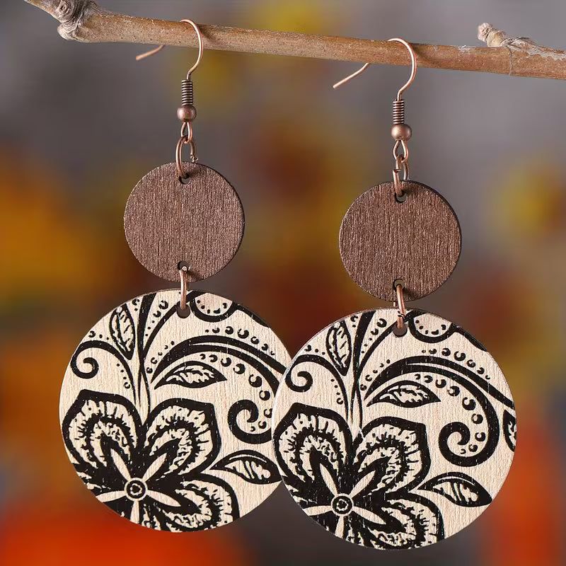 Cream and Coal Earrings