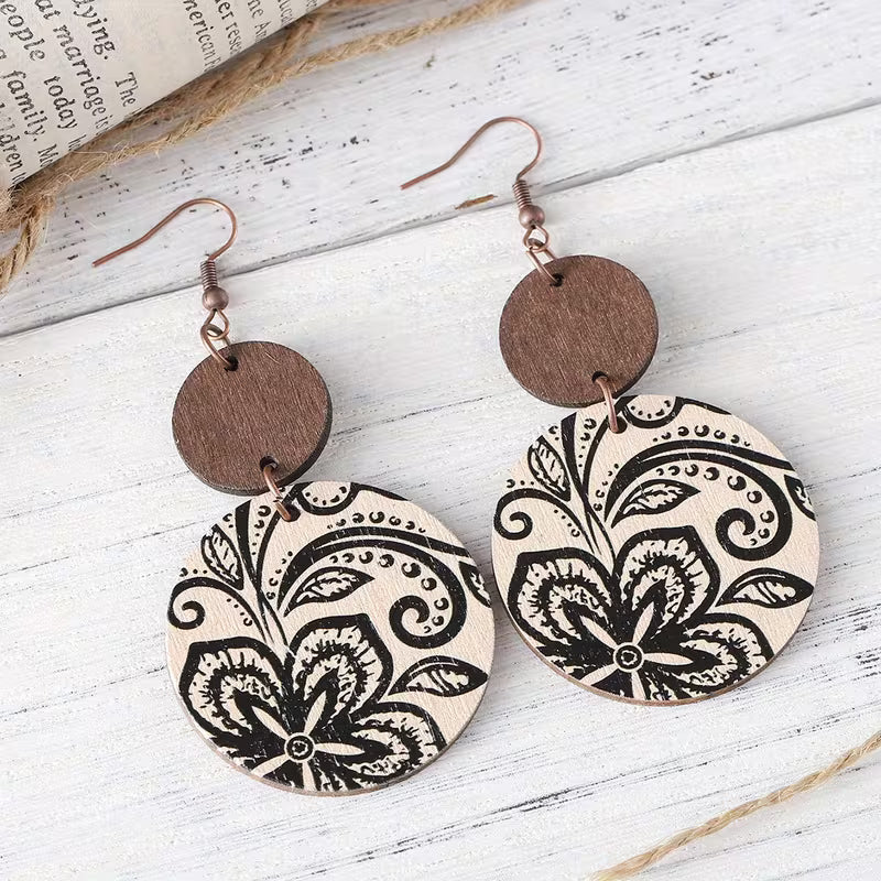 Cream and Coal Earrings