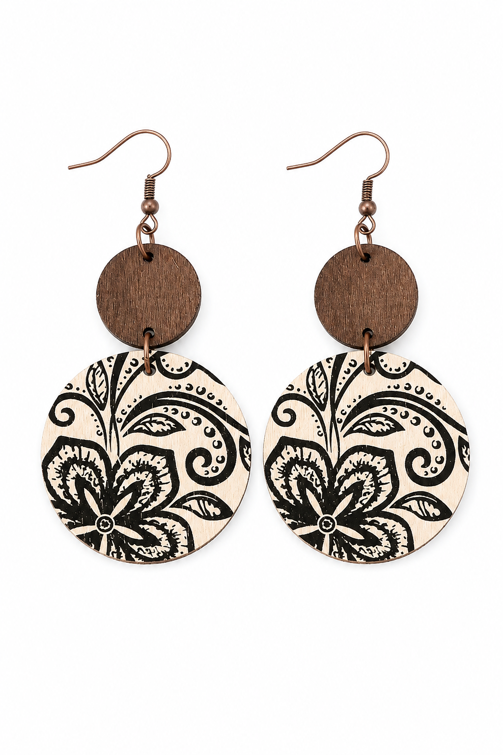 Cream and Coal Earrings