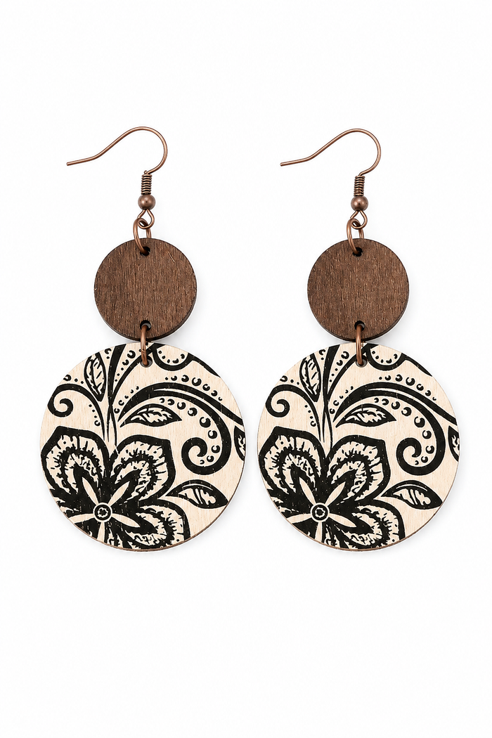 Cream and Coal Earrings