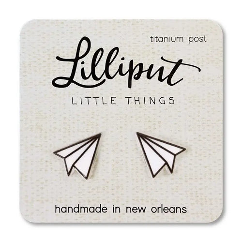 Lilliput Paper Airplane Earrings
