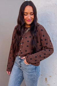 Agatha Polka Dot Cropped Cardigan