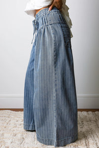 Dallas Anne Striped/Pleated Jeans