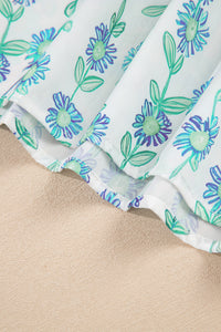 Della Green Floral Print Blouse