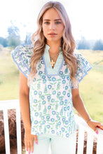 Della Green Floral Print Blouse