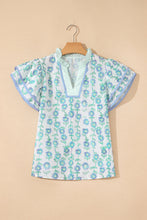 Della Green Floral Print Blouse