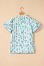Della Green Floral Print Blouse
