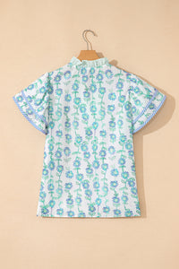 Della Green Floral Print Blouse