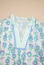 Della Green Floral Print Blouse