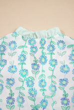 Della Green Floral Print Blouse