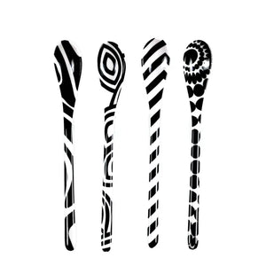 French Bull Black and White Dessert Spoons