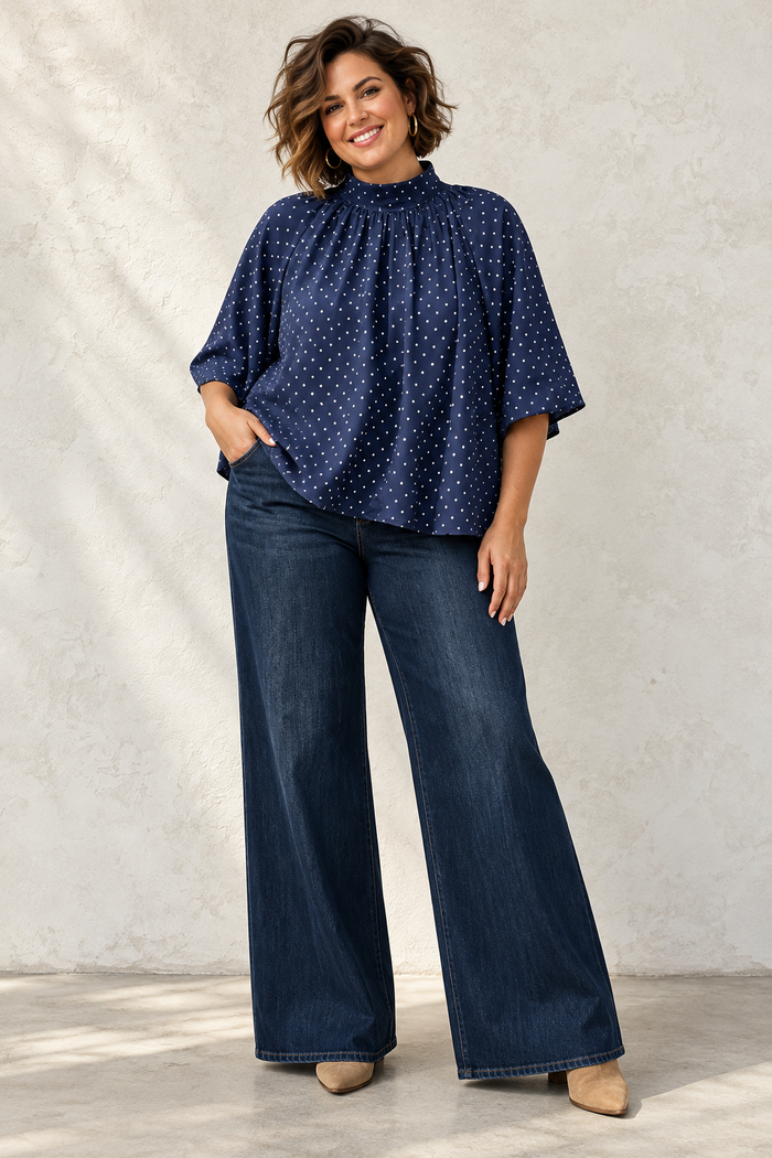 Dora Polka Dot Blouse in Curvy