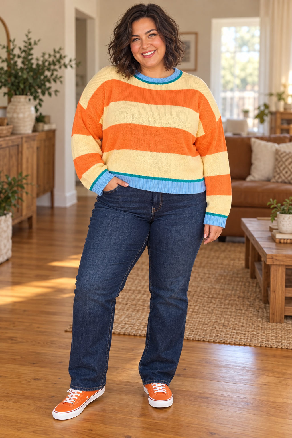 Dulcie Striped Sweater Curvy