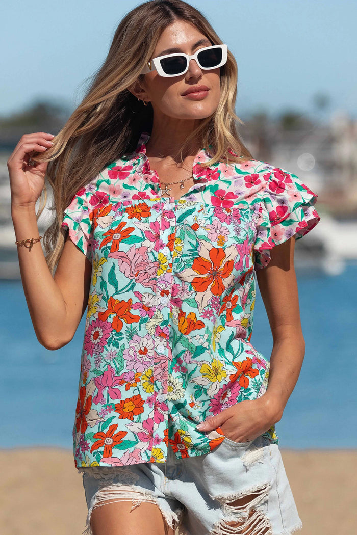 Rue Ruffled Sleeve Blouse