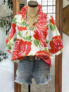 Ellis Puff Sleeve Floral Blouse