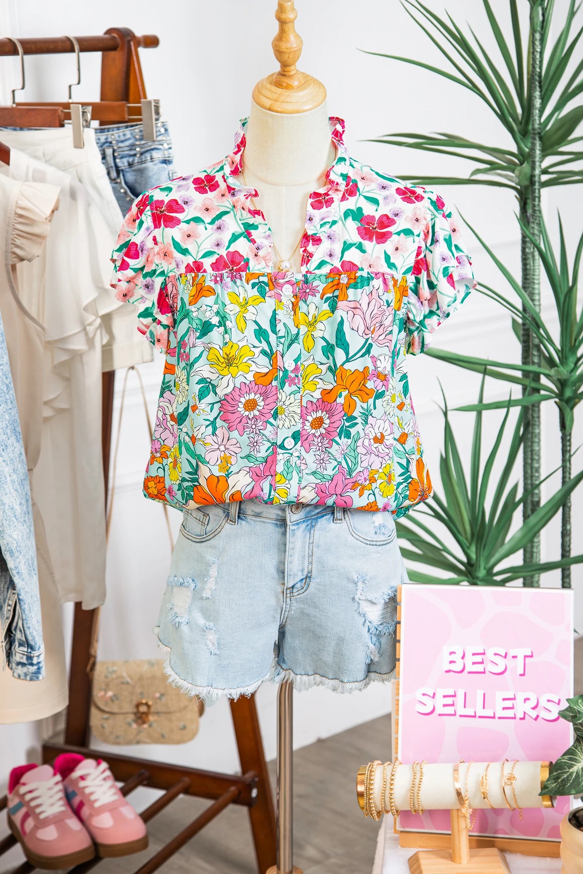 Rue Ruffled Sleeve Blouse