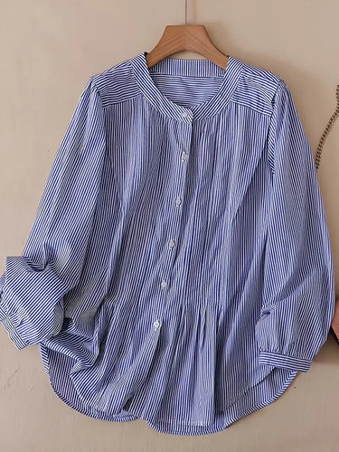 Finn Blue Stripe Top in Curvy