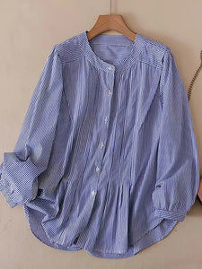 Finn Blue Stripe Top in Curvy