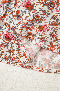 Florence Red Floral Puff Sleeve Blouse