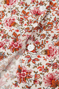 Florence Red Floral Puff Sleeve Blouse