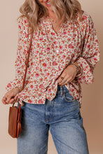 Florence Red Floral Puff Sleeve Blouse