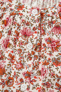 Florence Red Floral Puff Sleeve Blouse