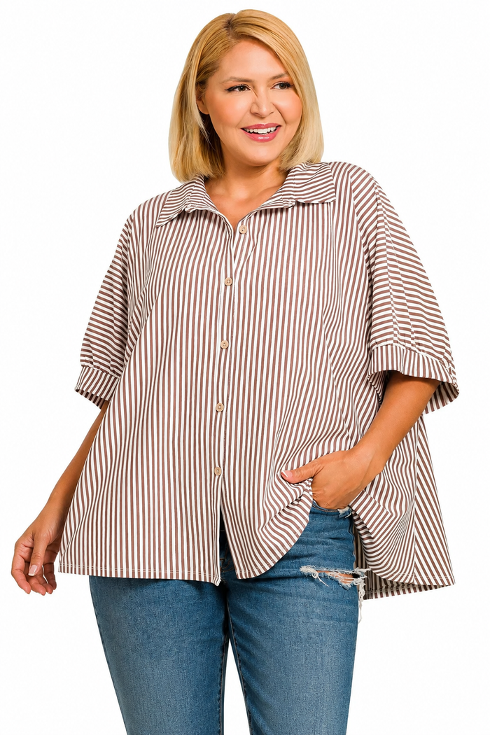 Franki Striped Top Curvy