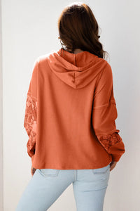 Franklin Waffle Print Drawstring Hoodie
