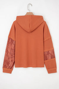 Franklin Waffle Print Drawstring Hoodie