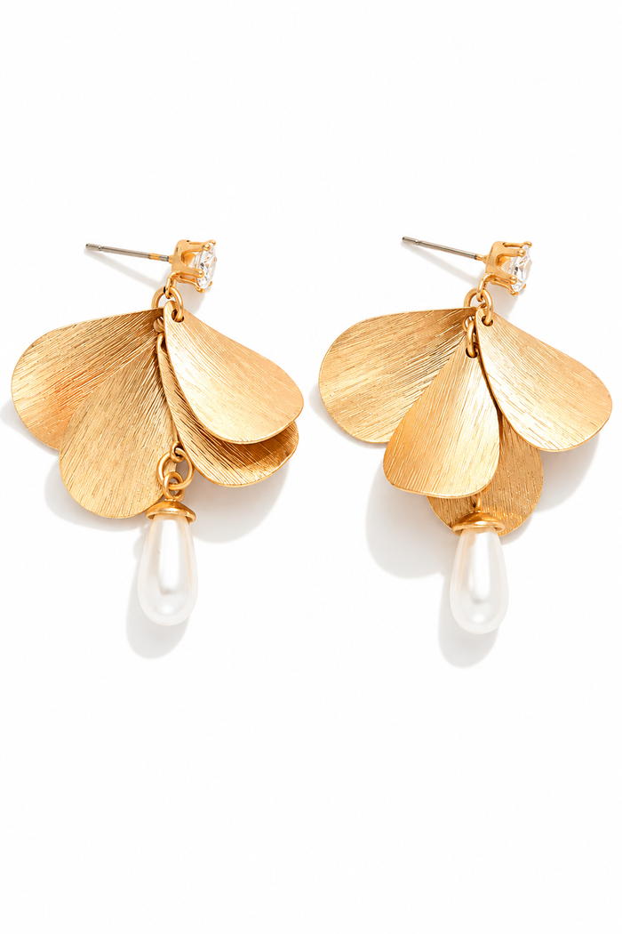 Golden Wave Bloom Earrings