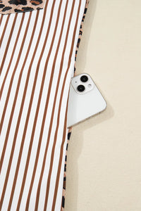 Grant Brown Stripe/Leopard Dress