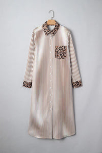 Grant Brown Stripe/Leopard Dress