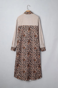 Grant Brown Stripe/Leopard Dress