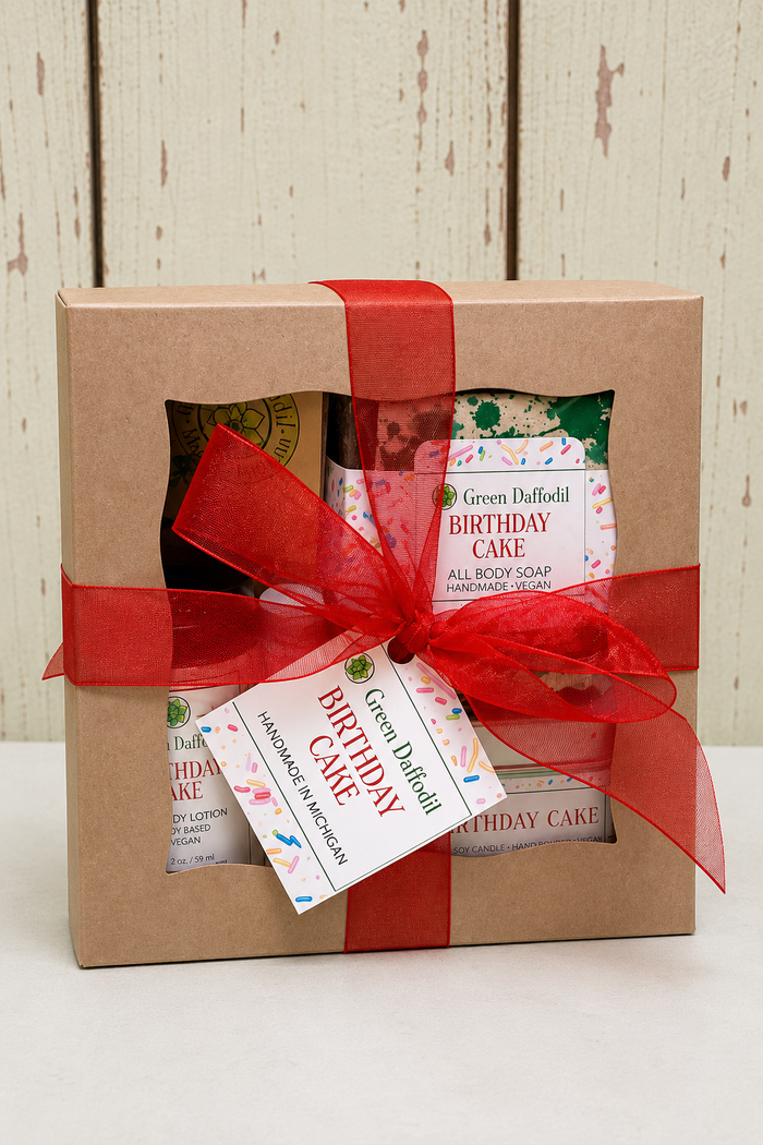 Birthday Cake Boxed Gift Set - Vanilla Cake Happy Birthday!