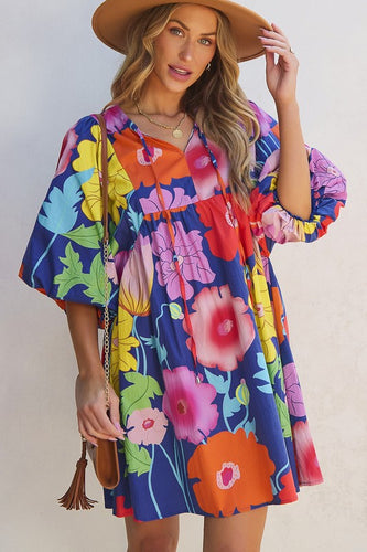 Hannah Floral Print Babydoll Dress