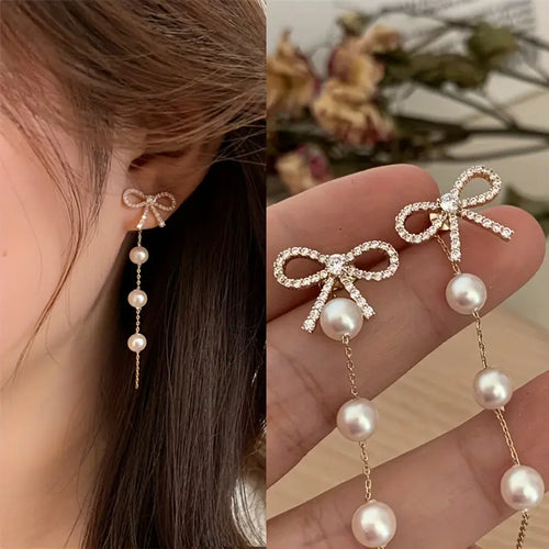 Harriett Bow Fringe Earrings