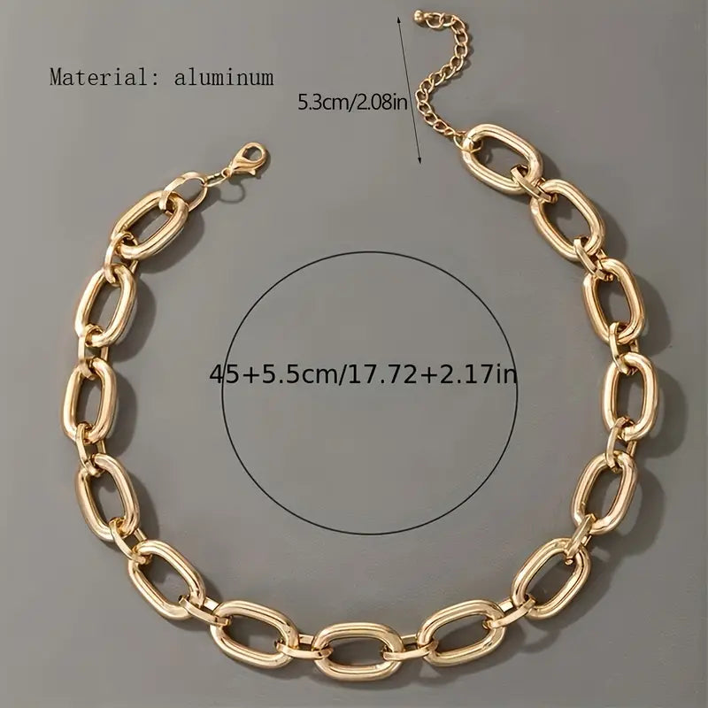 Heba Chunky Oval Chain Necklace