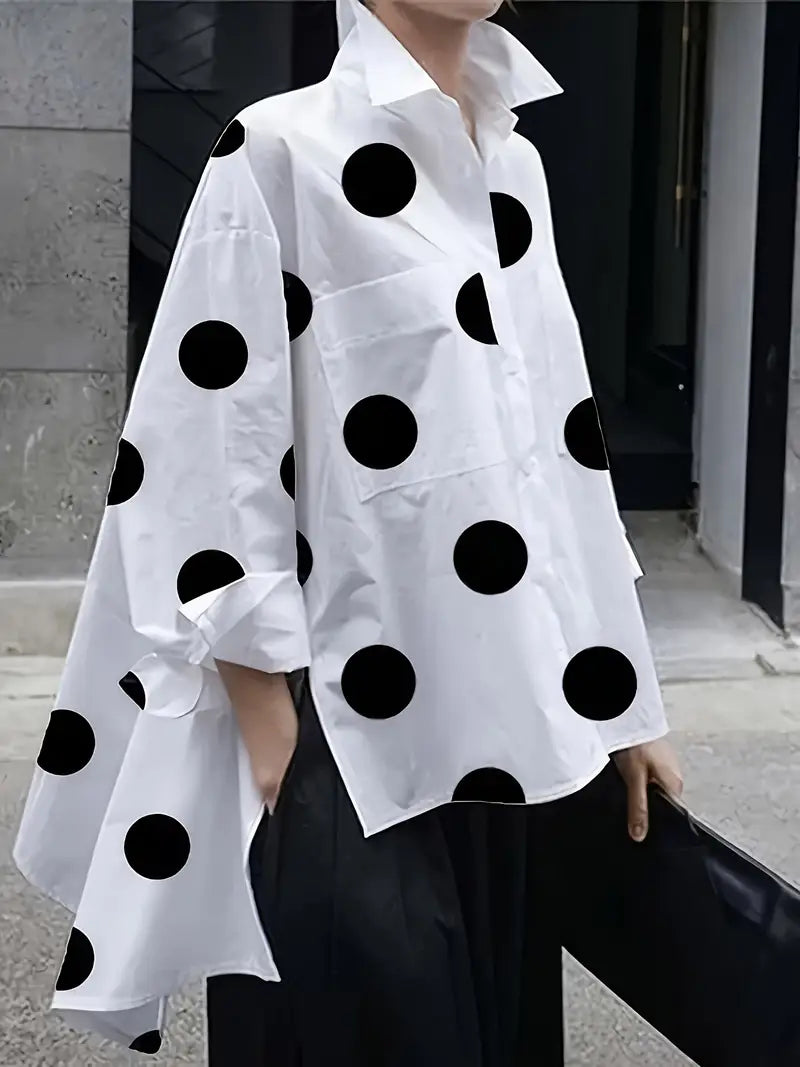 Jetson Polka Dot Top in Curvy