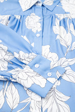 Julia Sky Blue Floral Print Blouse