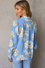 Julia Sky Blue Floral Print Blouse