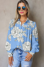 Julia Sky Blue Floral Print Blouse