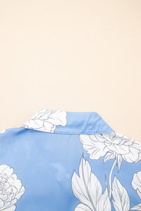 Julia Sky Blue Floral Print Blouse