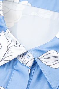 Julia Sky Blue Floral Print Blouse