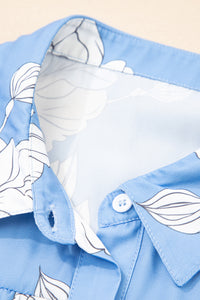 Julia Sky Blue Floral Print Blouse