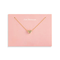 Just Because Floral Card and Gold Heart Necklace