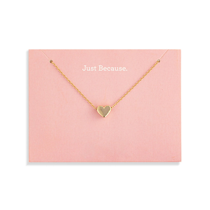 Just Because Floral Card and Gold Heart Necklace